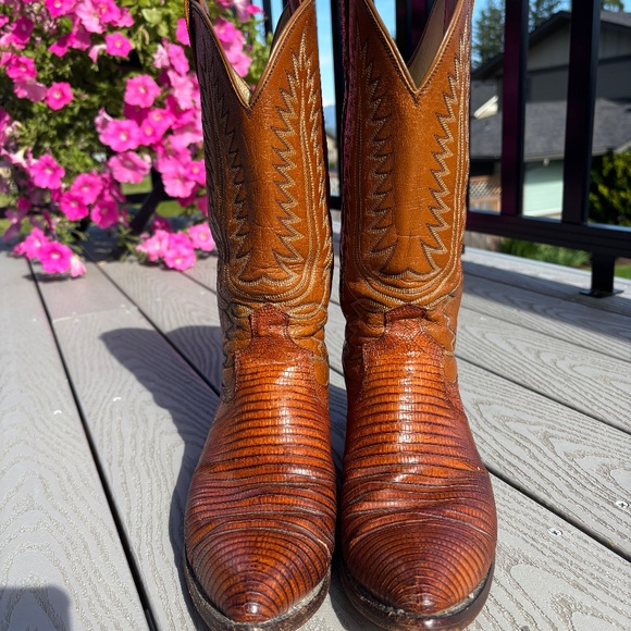 Dan Post Brown Lizard Skin Leather Western Cowboy Boots Men's Size 10D - Picture 5 of 12